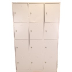 Vestiaire 12 Casiers Multicases 190x120x45cm Moraillon Porte Cadenas Gris - NT.MU.12G - NEUF
