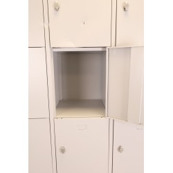 Vestiaire 12 Casiers Multicases 190x120x45cm Moraillon Porte Cadenas Gris - NT.MU.12G