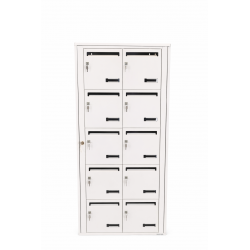 Bloc de 10 Boites aux Lettres LEABOX Collective Intérieur Mural Blanc - 2x5