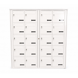 Bloc de 20 Boîtes aux Lettres LEABOX Collective Extérieur Blanc Sans Pieds - 4x5