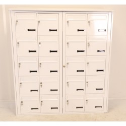 Bloc de 20 Boîtes aux Lettres LEABOX Collective Extérieur Blanc Sans Pieds - 4x5