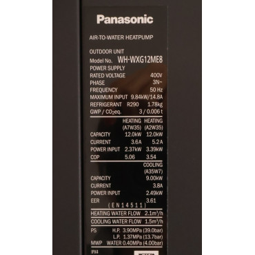 Pompe à Chaleur Monobloc 12kW PANASONIC Aquaréa T-Cap Série M - WH-WXG12ME8