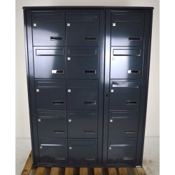 Bloc de 15 Boîtes aux Lettres LEABOX Collective Extérieur Anthracite Sans Pieds - 3x5 - NEUF