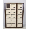 Bloc de 14 Boîtes aux Lettres avec 1 Panneau d'Affichage LEABOX Collective Intérieur Mural Marron et Beige - 3x5