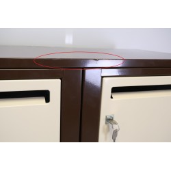 Bloc de 14 Boîtes aux Lettres avec 1 Panneau d'Affichage LEABOX Collective Intérieur Mural Marron et Beige - 3x5