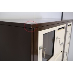 Bloc de 14 Boîtes aux Lettres avec 1 Panneau d'Affichage LEABOX Collective Intérieur Mural Marron et Beige - 3x5