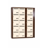 Bloc de 15 Boîtes aux Lettres LEABOX Collective Intérieur Mural Marron Portes Beiges - 3x5