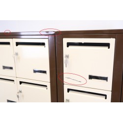 Bloc de 15 Boîtes aux Lettres LEABOX Collective Intérieur Mural Marron Portes Beiges - 3x5