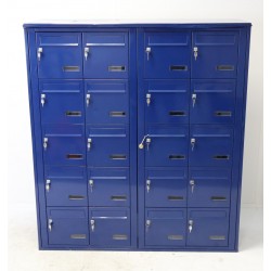 Bloc de 20 Boîtes aux Lettres LEABOX Collective Extérieur Bleu Sans Pieds - 4x5