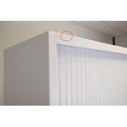 Armoire de Bureau à Rideaux OFFIDEV L1200xP457xH1950mm avec 4 Tablettes Réglables Gris - SDC.1912.W