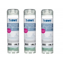 Lot de 3 Cartouches Universelles Antitartre et Anticorrosion Silicophosphate BWT Filtre Standard 10 - 125553885 - NEUF