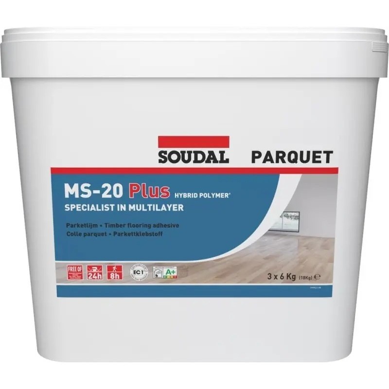 Colle pour Parquet SOUDAL MS 20 Plus 3x6kg - 124164 - NEUF