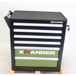 Servante d'Atelier 6 Tiroirs avec Plateau XHANDER Sans Outils 750x450x900mm Anthracite/Vert - 71016765