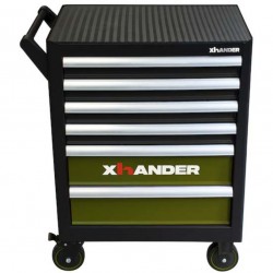 Servante d'Atelier 6 Tiroirs avec Plateau XHANDER Sans Outils 750x450x900mm Anthracite/Vert - 71016765 - NEUVE
