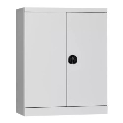 Armoire Basse à Portes Battantes CARAY 800x1000x380mm 2 Étagères Grise - AB80PB/G - NEUVE Déclassée