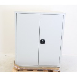 Armoire Basse à Portes Battantes CARAY 800x1000x380mm 2 Étagères Grise - AB80PB/G - NEUVE