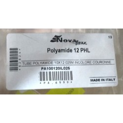 Couronne 25m Tube Polyamide NOVAFLEX PA12 PHL Ø10x12mm Neutre Incolore - PA100120IL025