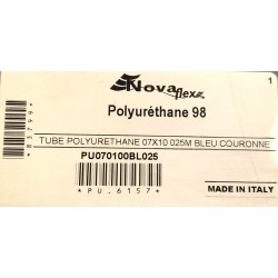 Couronne 25m Tube Polyuréthane 98 NOVAFLEX Ø07x10mm Bleu - PU070100BL025