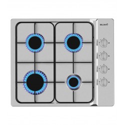 Plaque de Cuisson 4 Foyers à Gaz BELDEKO Inox 59x50x9.5cm - BTG4Z-E01IX