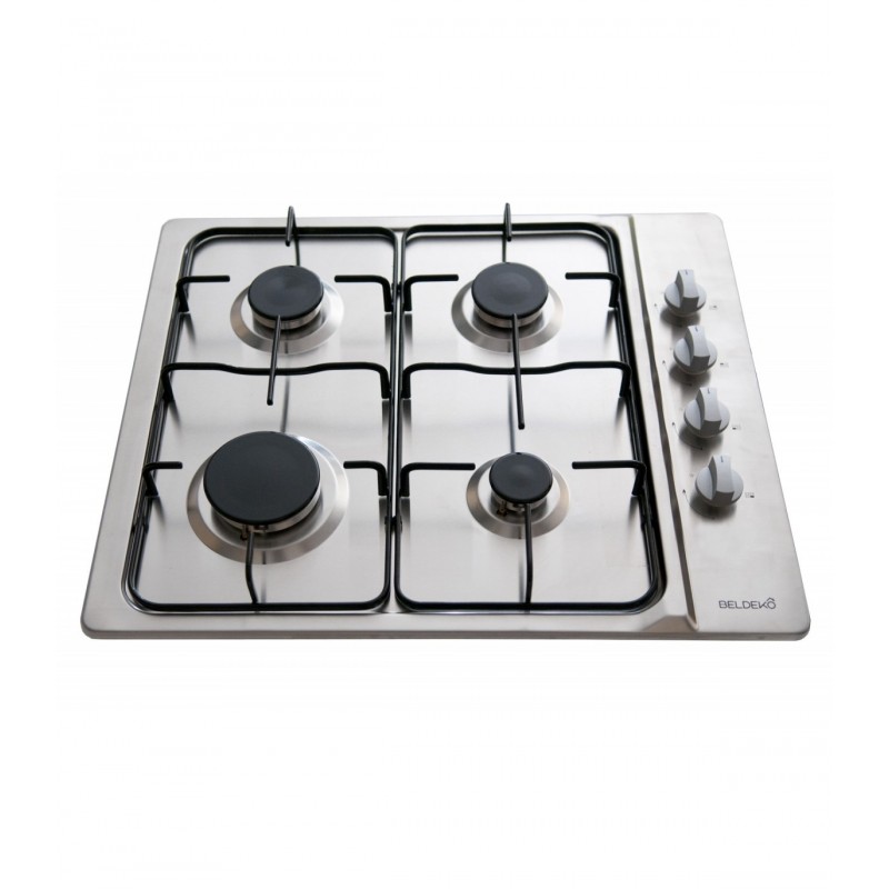 Plaque de Cuisson 4 Foyers à Gaz BELDEKO Inox 59x50x9.5cm - BTG4Z-E01IX - NEUVE