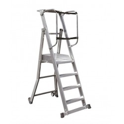 Échelle Plateforme Roulante Mobile Aluminium MANUEST Pirl4 4 Marches 2 Roulettes - 8MESDP44D0NAU