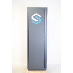 Armoire Haute Sans Étagère STILKER 190x46x60cm Bleu/Gris - 72578 - NEUVE