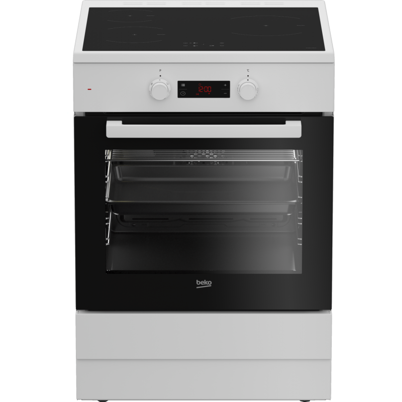 Cuisinière Mixte BEKO Plaque Induction 3 Zones et Four 72L Chaleur Brassée Nettoyage Catalyse - FSE68302MWC