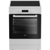 Cuisinière Mixte BEKO Plaque Induction 3 Zones et Four 72L Chaleur Brassée Nettoyage Catalyse - FSE68302MWC