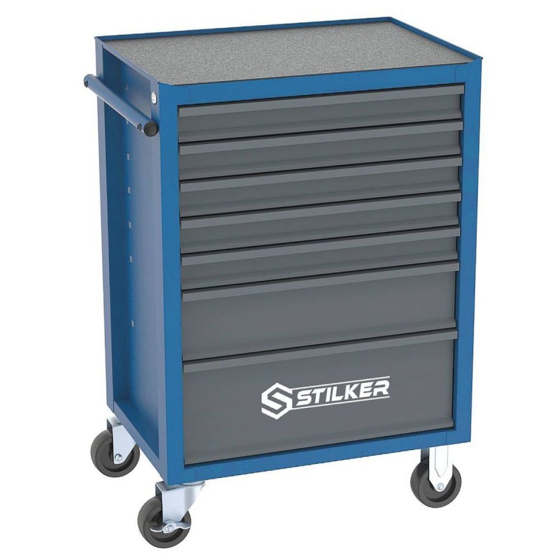 Servante d'Atelier 7 Tiroirs STILKER 675x450x900mm Sans Outils Bleu/Gris - 72517 - NEUVE Déclassée