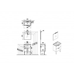 Meuble Vasque Céramique 2 Tiroirs VITRA Mia