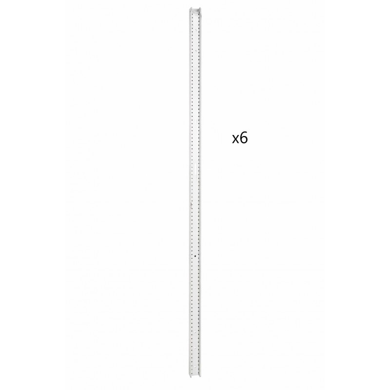 Lot de 6 Poteaux BETAFENCE pour Grillage Rigide Blanc 2.50m - 6PB - NEUF Déclassé