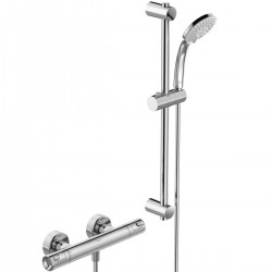 Ensemble de Douche avec Douchette à Main et Mitigeur Thermostatique PORCHER Okyris 60cm Chromé - D0496AA