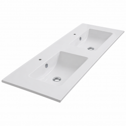 Plan Double Vasque en Céramique NEOVA Angelo 121x46cm Blanc - A0508412