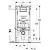 Bâti-Support Autoportant Renforcé pour WC Suspendu GEBERIT Duofix 112cm Réservoir à Encastrer Delta 12cm