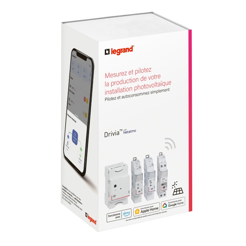 Pack de Démarrage LEGRAND Drivia with Netatmo pour Mesurer Analyser et Piloter son Installation Photovoltaïque - 412193