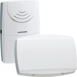 Pack Carillon Détecteur de Passage + Récepteur HAGER Radio 230V 10 Mélodies + Flash  - 53625