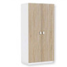 Armoire 2 Portes PRÉMAMAN Robin Blanc et Imitation Bois H180.9xL88.3cm - 364.175 - NEUVE Déclassé