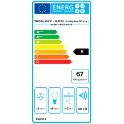 Hotte Intégrée Décorative Murale Encastrable FALMEC Virgola 90cm Inox - 134700