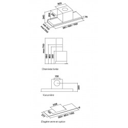 Hotte Intégrée Décorative Murale Encastrable FALMEC Virgola 90cm Inox