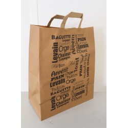 Lot de 250 Sacs Cabas en Kraft avec Poignée 250+140x320mm Idéal pour Boulangerie/Boulanger