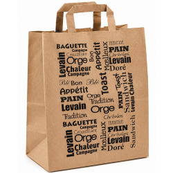 Lot de 250 Sacs Cabas en Kraft avec Poignée 250+140x320mm Idéal pour Boulangerie/Boulanger - 7709