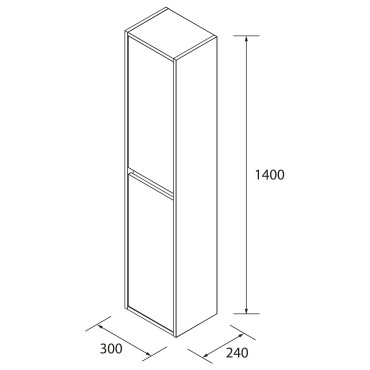 Meuble Colonne de Salle de Bain SALGAR Noja Vert Satin H1400xL300mm