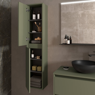 Meuble Colonne de Salle de Bain SALGAR Noja Vert Satin H1400xL300mm - 104364