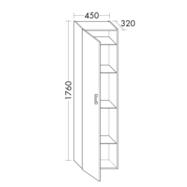 Meuble Colonne de Salle de Bain BURGBAD Sys30 Chêne Décor Rouille