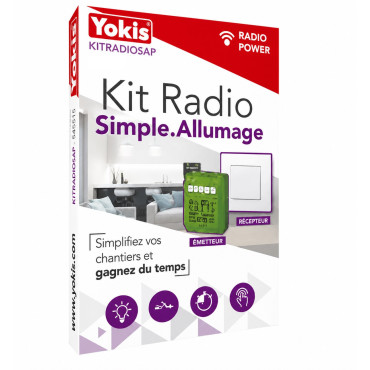 Kit Radio Simple Allumage URMET avec Télérupteur Temporisable Radio 2000W et Télécommande Murale Extra-plate - 5454515 - NEUF