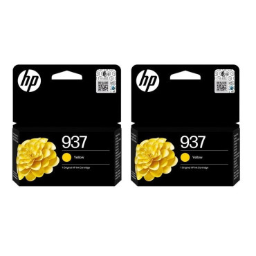 Lot de 2 Cartouches d'Encre Jaune HP 937 pour Imprimante HP OfficeJet Pro - 4S6W4NE SE1