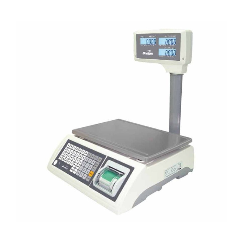 Balance Compacte Poids/Prix avec Ticket Double Affichage BREHM RT500 Capacité 30kg Précision 5/10g - PF3118