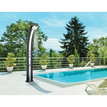 Douche Solaire d'Extérieur Hybride 40L FORMIDRA Dada Curve Anthracite/Aluminium Brossé - FDC40LDéclassée