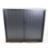 Armoire Basse à Rideaux de Bureau MTI 2 Tablettes Corps et Rideaux Noir 120x105x43cm - AMR1210-NR - NEUVE
