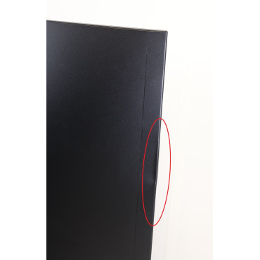 Armoire Basse à Rideaux de Bureau MTI 2 Tablettes Corps et Rideaux Noir 120x105x43cm